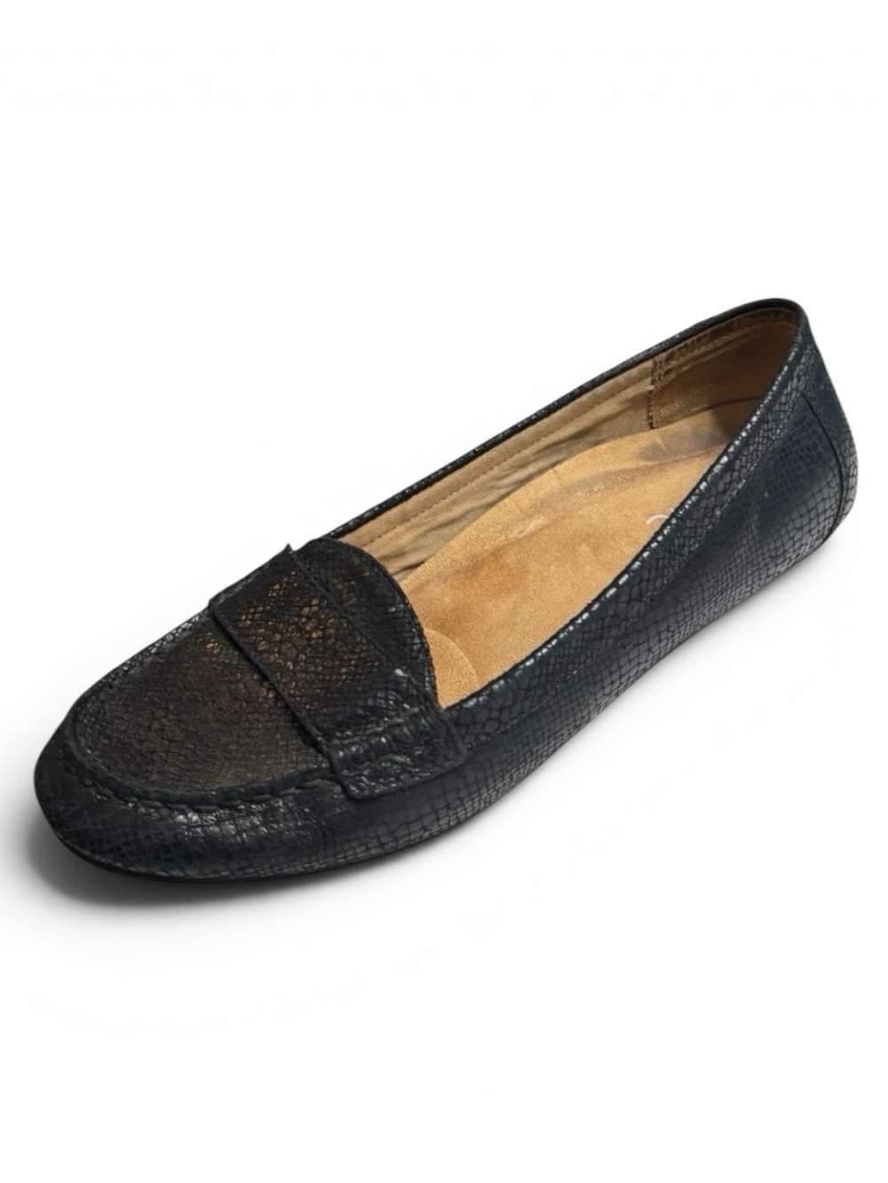 Vionic Chill Larrun Women’s Black Textured Loafers Size 9.5 Comfort Shoes